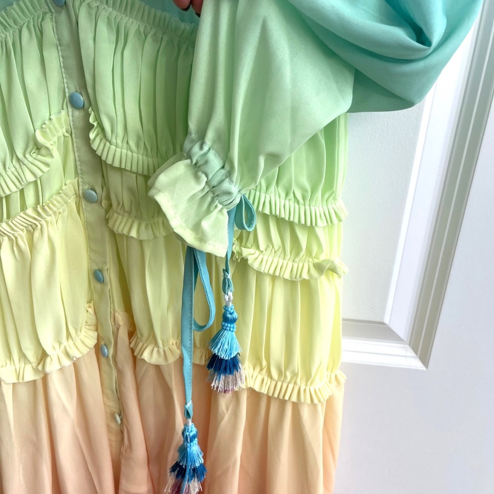 Gradient Ruffle Maxi Dress - Multi - Picture 6 of 10